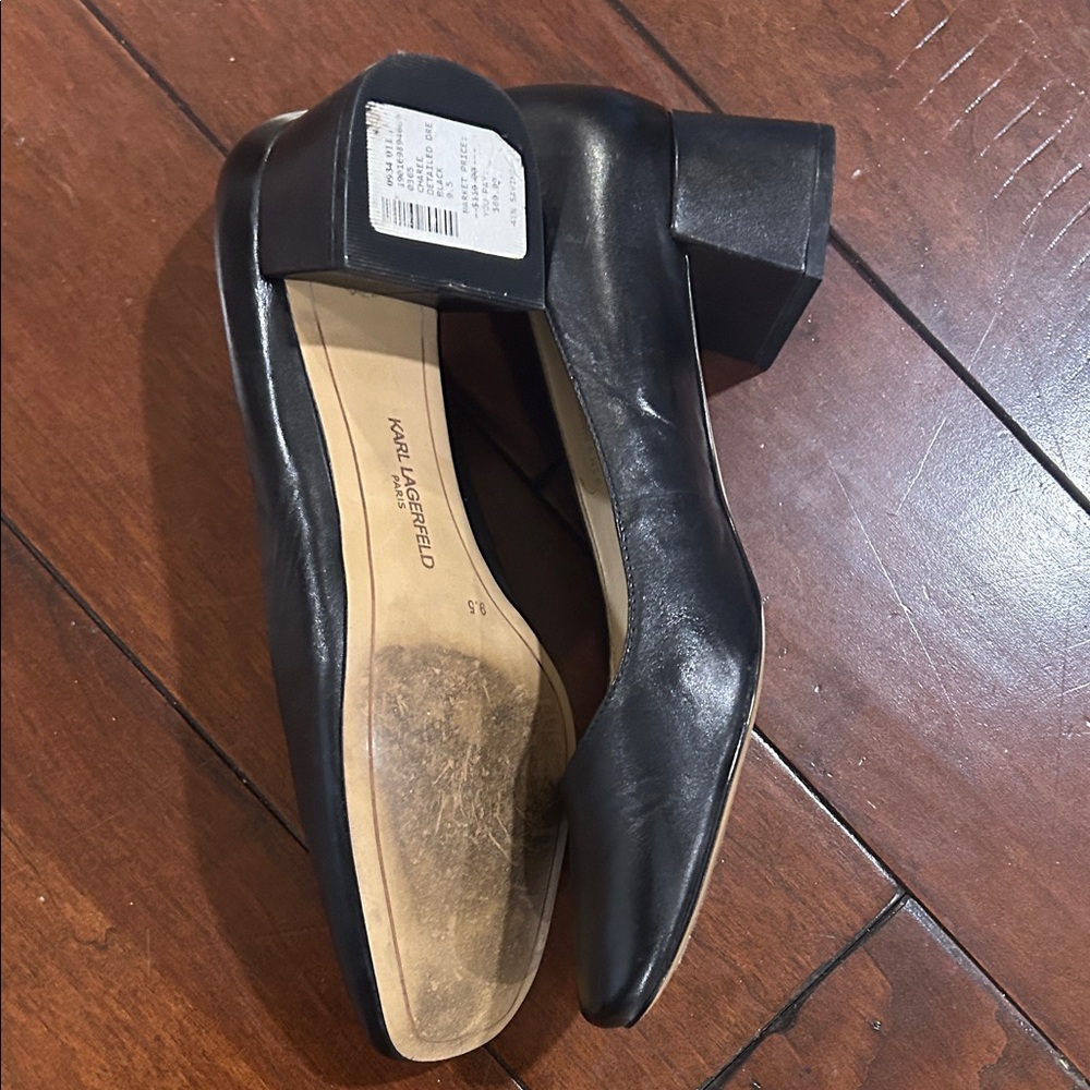 Karl Lagerfeld Black Leather Heels - Picture 10 of 13